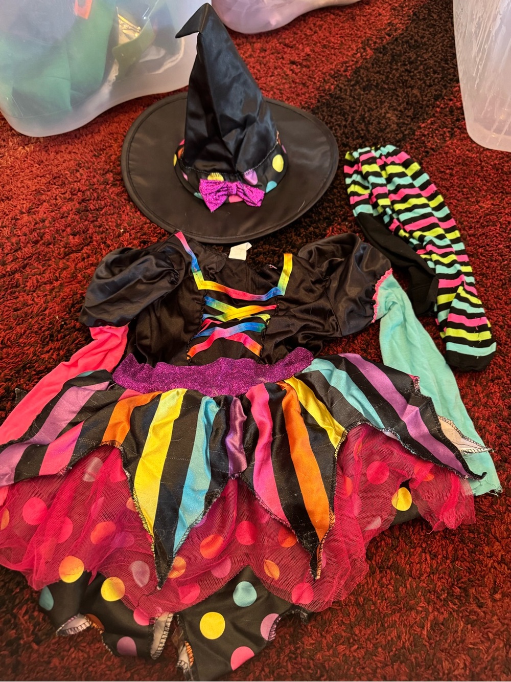 🧙‍♀️ Colorful Witch Halloween Costume Girls Size M (8-10) 🌈✨
